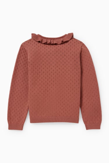 Enfants filles - Gilet de maille - marron