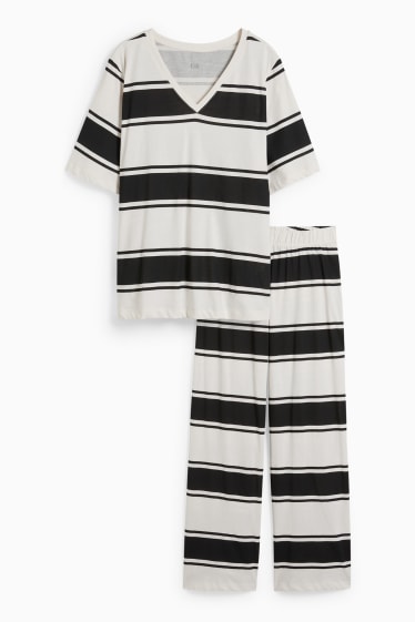 Femmes - Pyjama - à rayures - beige clair
