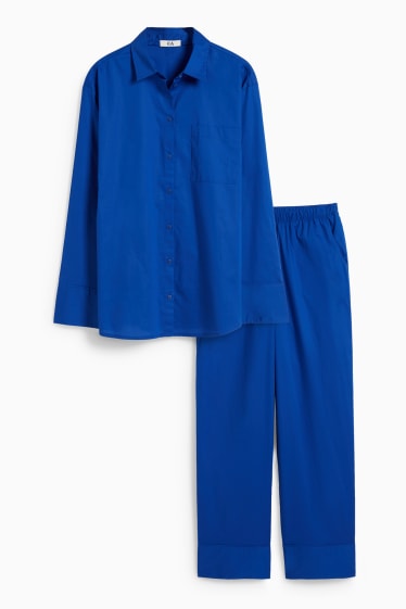 Damen - Pyjama - blau