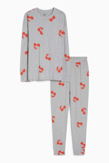 Femmes - Pyjama - avec motif - gris clair chiné