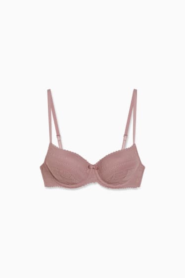 Donna - Reggiseno con ferretti - FULL COVERAGE - imbottito - LYCRA® - rosa scuro