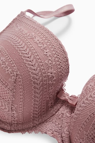 Donna - Reggiseno con ferretti - FULL COVERAGE - imbottito - LYCRA® - rosa scuro