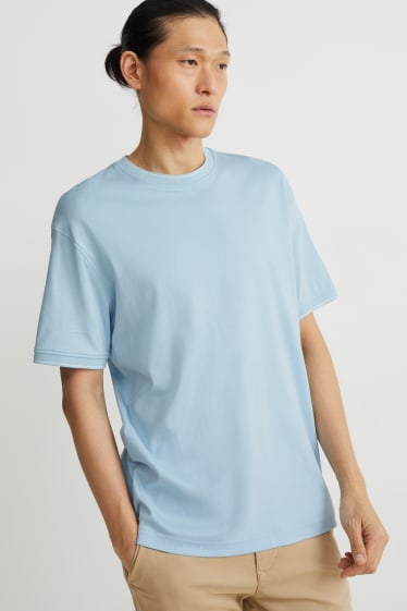 Uomo - T-shirt - cotone Pima - azzurro