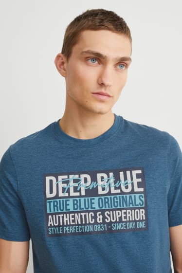 Uomo - T-shirt - blu scuro