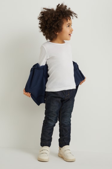 Kinderen - Slim jeans - thermojeans - jeansdonkerblauw