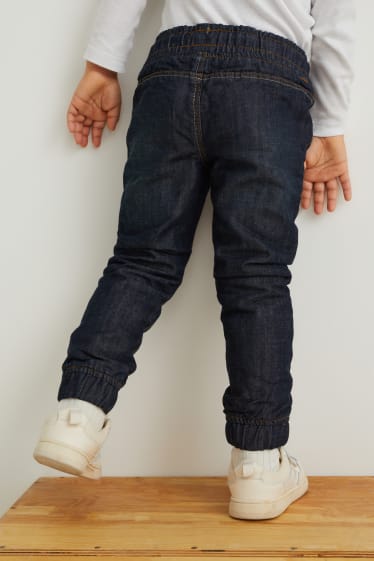 Kinderen - Slim jeans - thermojeans - jeansdonkerblauw