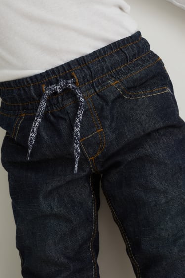 Kinderen - Slim jeans - thermojeans - jeansdonkerblauw