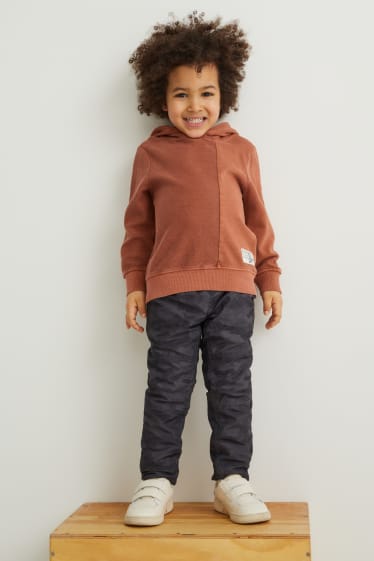 Enfants - Pantalon doublé - à motif - gris foncé