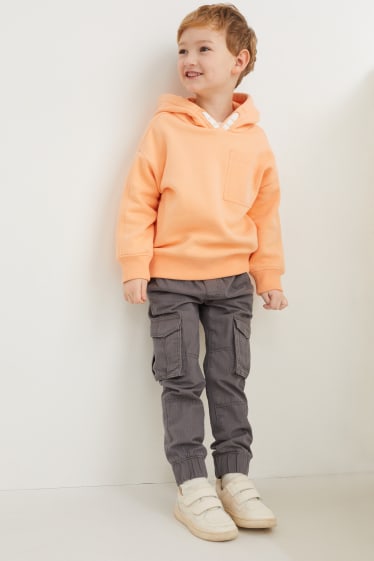 Children Boys - Cargo trousers - straight fit - dark gray