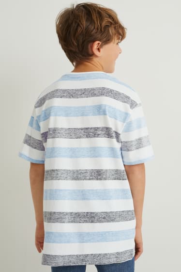 Children - Short sleeve T-shirt - striped - white
