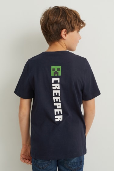 Enfants garçons - Minecraft - T-shirt - bleu foncé