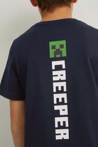 Kinder - Minecraft - Kurzarmshirt - dunkelblau