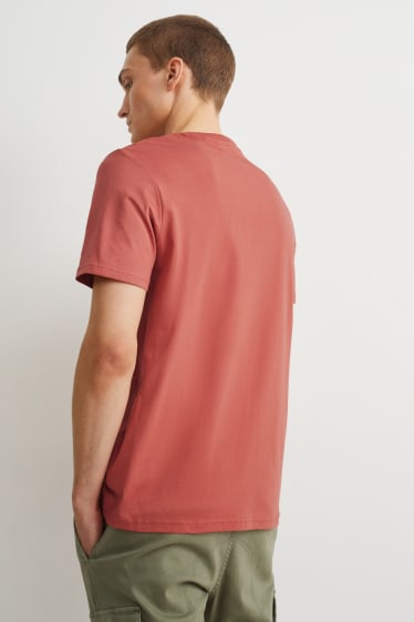 Uomo - T-shirt - cotone Pima - terracotta