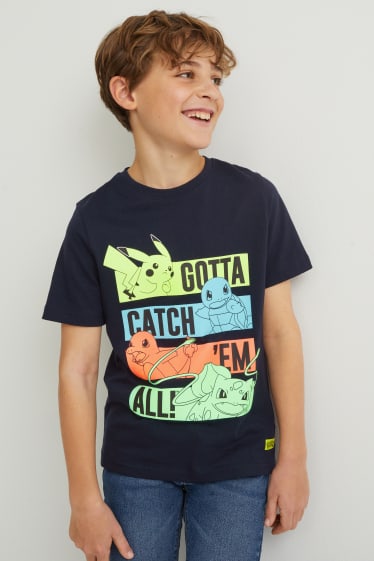 Niños - Pokémon - camiseta de manga corta - azul oscuro