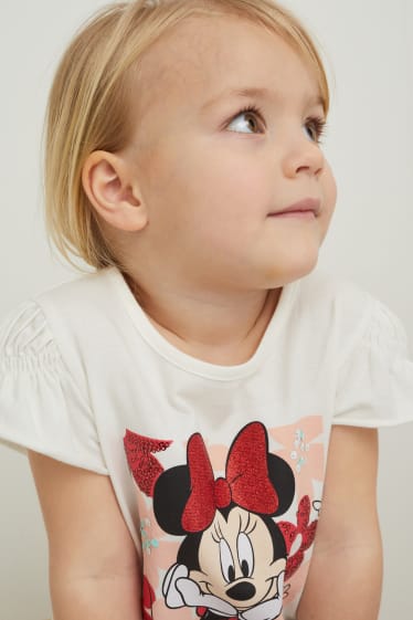 Copii - Minnie Mouse - tricou cu mânecă scurtă - aspect lucios - alb-crem
