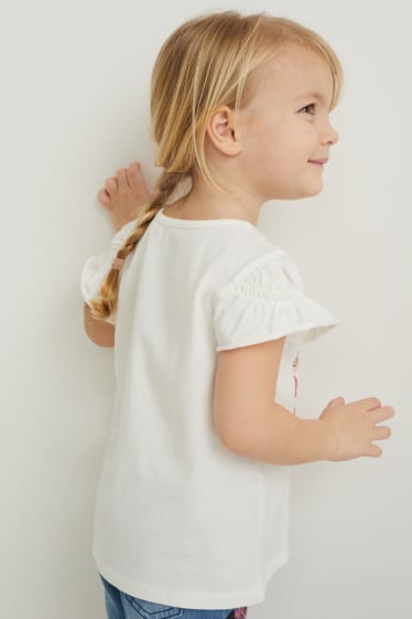 Bambini - Minnie - maglia a maniche corte - effetto brillante - bianco crema