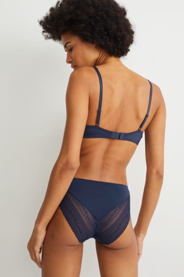 Femei - Sutien cu armătură - FULL COVERAGE - vătuit - LYCRA® - albastru închis