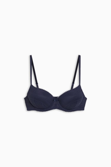 Women - Underwire bra - FULL COVERAGE - padded - LYCRA® - dark blue