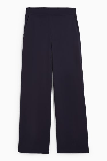 Women - Trousers - high waist - palazzo - dark blue