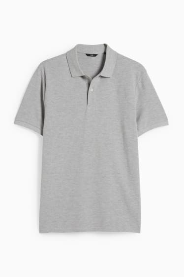 Herren - Poloshirt - grau-melange