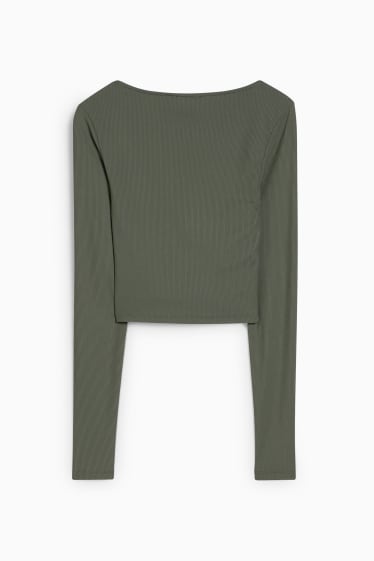 Joves - CLOCKHOUSE - samarreta crop de màniga llarga - verd