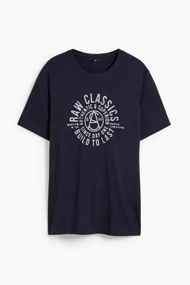 Mężczyźni - T-shirt - ciemnoniebieski