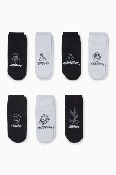 Dona - Paquet de 4 - mitjons turmellers amb dibuix - Looney Tunes - negre