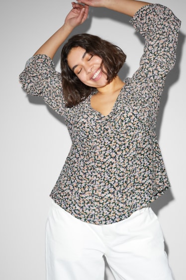 Damen - CLOCKHOUSE - Bluse - geblümt - grün