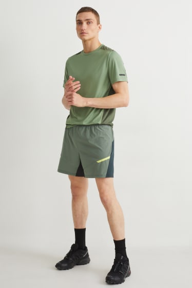 Hommes - Short de sport - 4 Way Stretch - vert