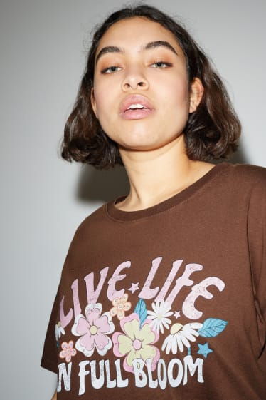 Mujer - CLOCKHOUSE - camiseta - marrón
