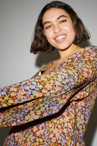 Femmes - CLOCKHOUSE - robe - à fleurs - marron clair