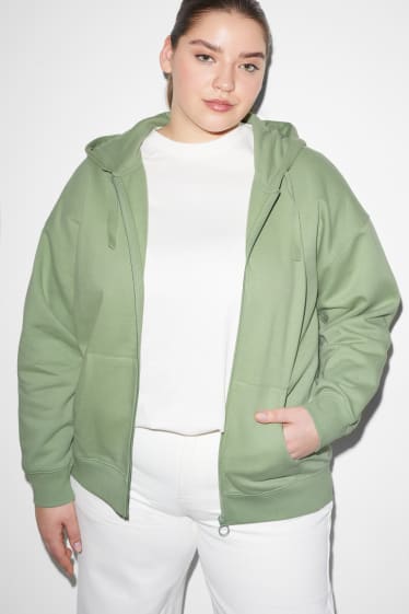 Donna - CLOCKHOUSE - felpa con zip e cappuccio - verde chiaro