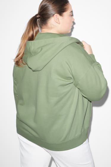 Dospívající a mladí - CLOCKHOUSE - tepláková bunda s kapucí - světle zelená