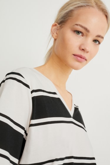 Femmes - Pyjama - à rayures - beige clair
