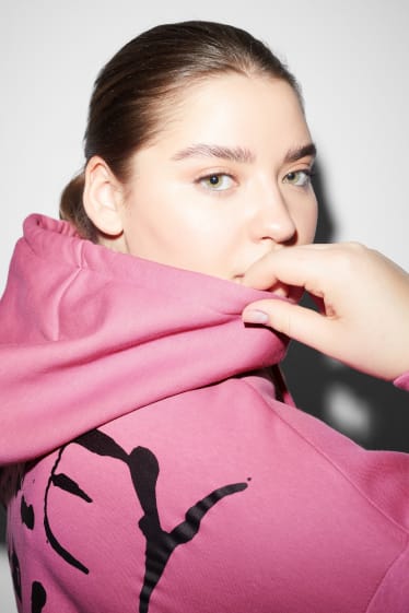 Dames - CLOCKHOUSE - hoodie - SmileyWorld® - fuchsiarood
