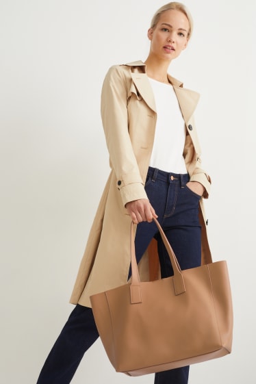 Women - Shopper - faux leather - light brown