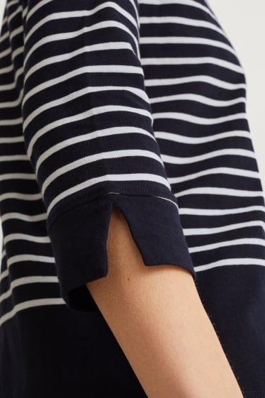 Dames - Longsleeve - gestreept - zwart / wit