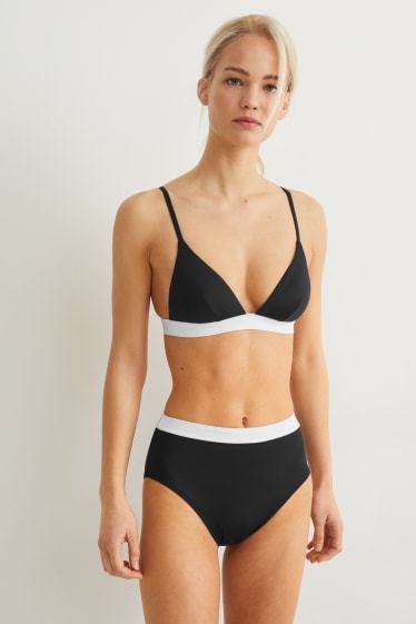 Damen - Bikini-Top - Triangel - wattiert - LYCRA® XTRA LIFE™ - schwarz / weiß