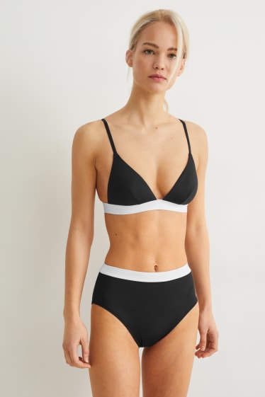 Dona - Top de biquini - triangular - enconxat - LYCRA® XTRA LIFE™ - negre/blanc