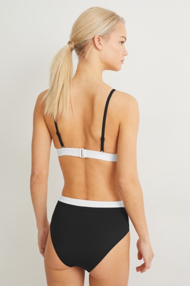 Damen - Bikini-Top - Triangel - wattiert - LYCRA® XTRA LIFE™ - schwarz / weiß
