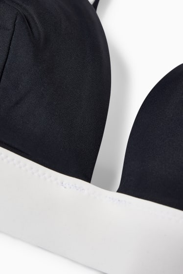 Dona - Top de biquini - triangular - enconxat - LYCRA® XTRA LIFE™ - negre/blanc