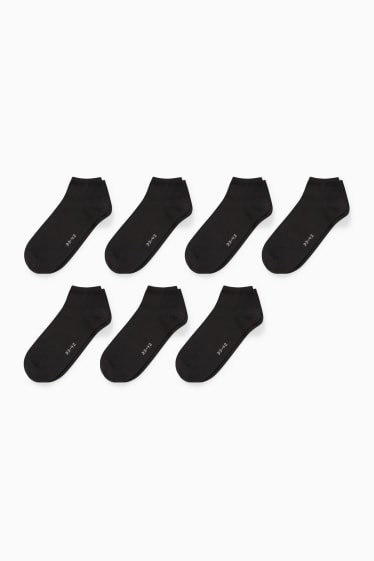 Dames - Set van 7 paar - sneakersokken - zwart