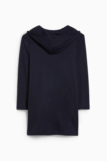 Kobiety - Rozpinana bluza z kapturem - ciemnoniebieski