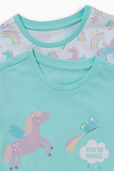 Nen/a - Paquet de 2 - unicorn - pijama - 4 peces - turquesa clar