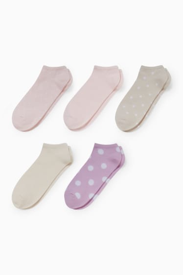 Femmes - Lot de 5 paires - chaussettes de sport - rose