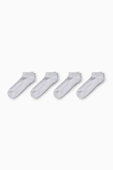 Mujer - Pack de 4 - calcetines tobilleros - gris claro jaspeado
