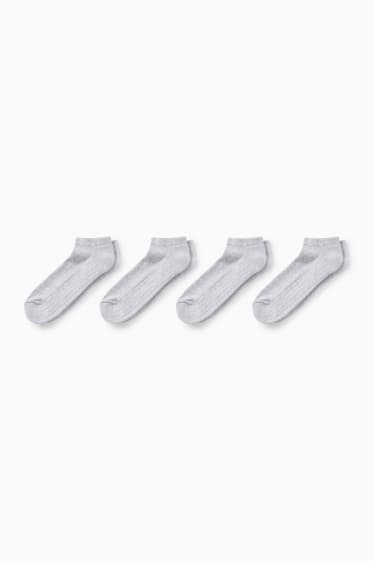 Damen - Multipack 4er - Sneakersocken - hellgrau-melange