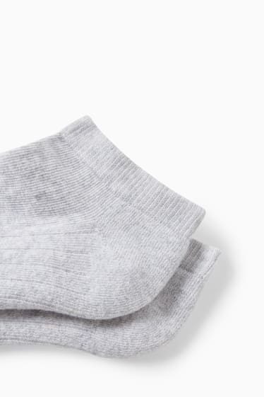Mujer - Pack de 4 - calcetines tobilleros - gris claro jaspeado