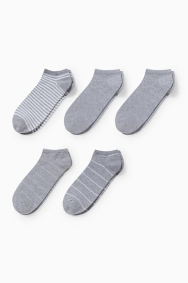 Mujer - Pack de 5 - calcetines tobilleros - gris jaspeado