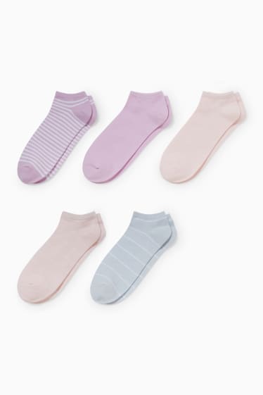 Damen - Multipack 5er - Sneakersocken - rosa